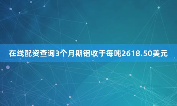 在线配资查询3个月期铝收于每吨2618.50美元